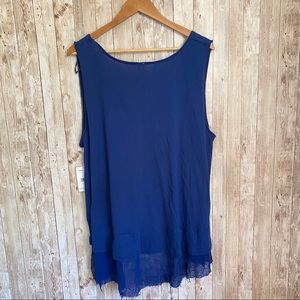 Free People Peachy Tank in Navy NWT